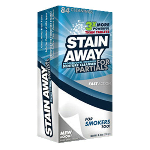 Stain Away Denture Cleanser For Partials And Smokers - 8.4 Oz